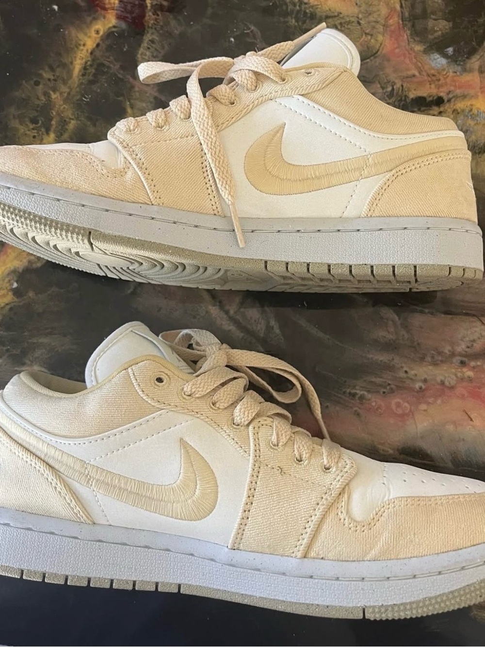 Nike Women’s Low-Top Sneakers in Beige and White